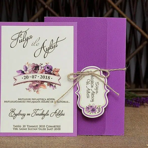 Invitatie de Nunta cu motiv Floral - cod 9424