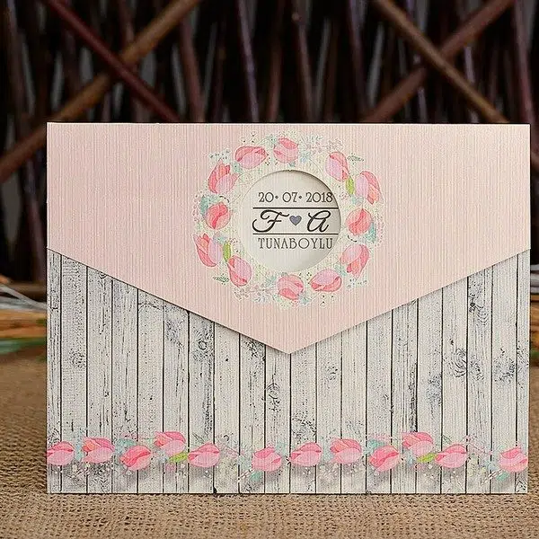 Invitatie de Nunta cu motiv Floral - cod 9486