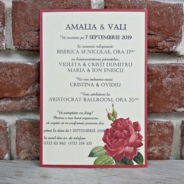 Foto Invitatie de Nunta cu motiv Elegant - Cod 5566 T