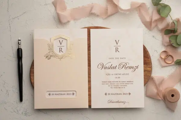 Invitatie de Nunta cu motiv Elegant - Cod 9198 P