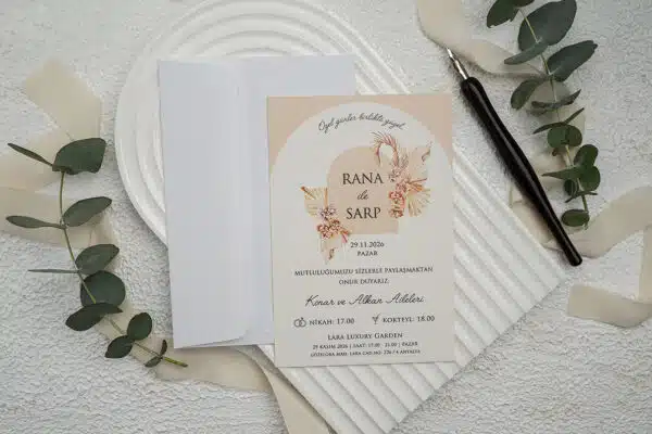 Invitatie de Nunta cu motiv Floral – Cod 9341 P