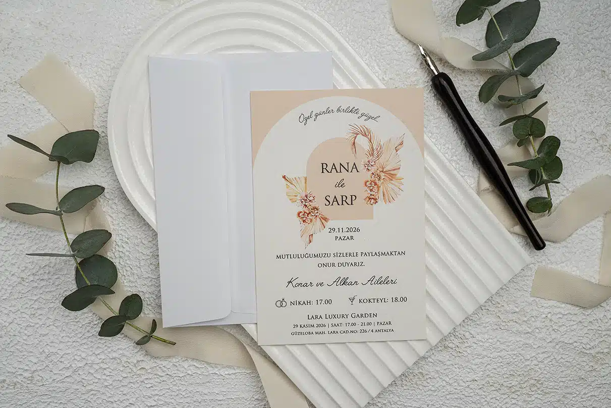 Invitatie de Nunta cu motiv Floral – Cod 9341 P