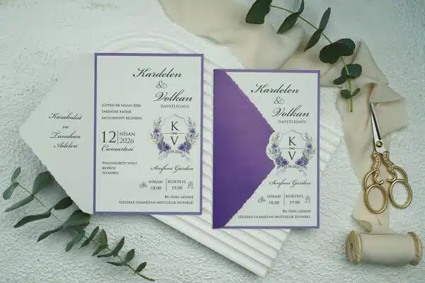 Invitatie de Nunta cu motiv Floral – Cod 9351 P