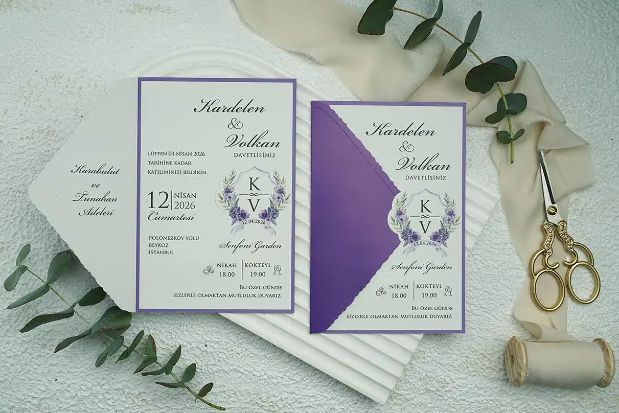 Invitatie de Nunta cu motiv Floral – Cod 9351 P