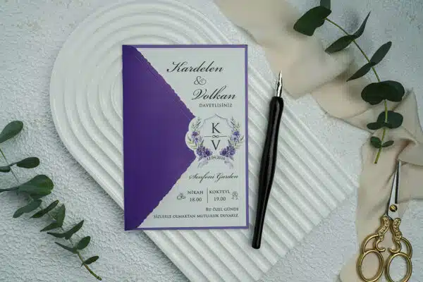 Foto Invitatie de Nunta cu motiv Floral – Cod 9351 P