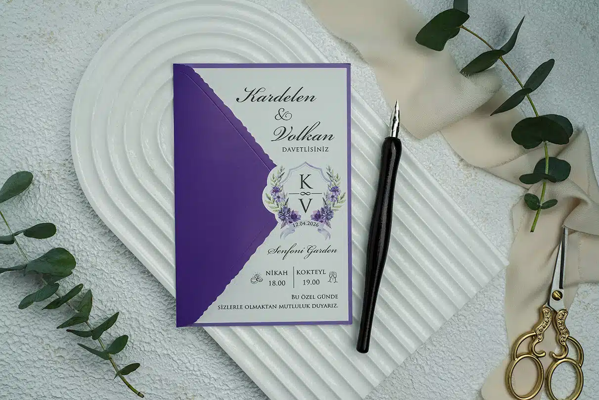 Foto Invitatie de Nunta cu motiv Floral – Cod 9351 P