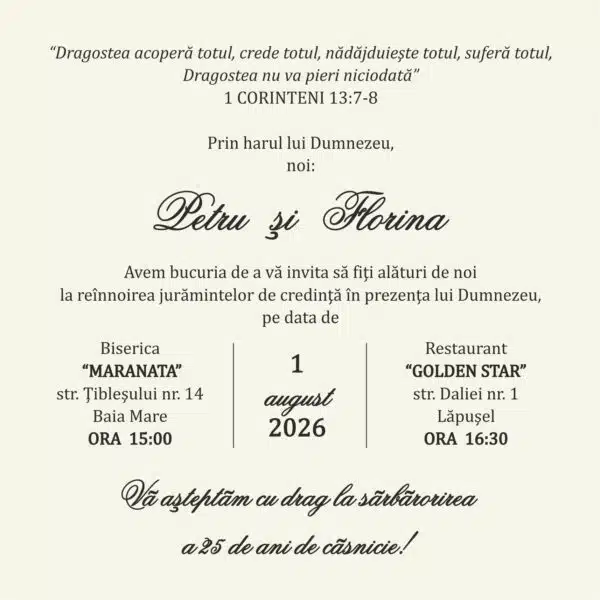 Foto Invitatie de Nunta cu motiv Elegant – Cod 2735