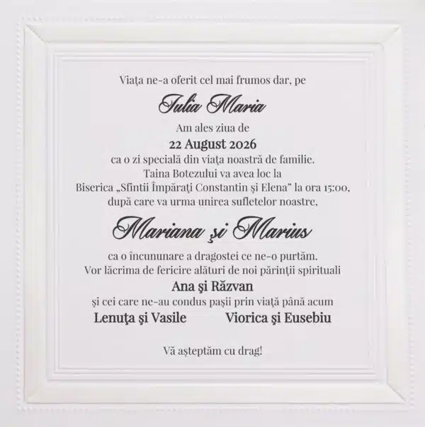 Foto Invitatie de Nunta cu motiv Elegant - Cod 9134 P