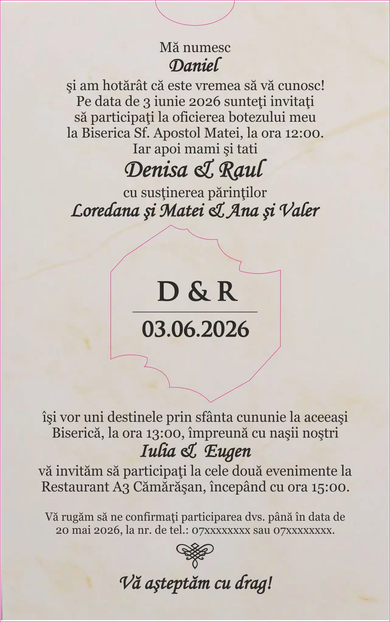 Foto Invitatie de Nunta cu motiv Elegant - Cod 9154 P