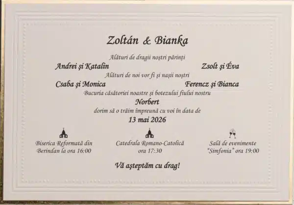 Foto Invitatie de Nunta cu motiv Elegant - Cod 9234 P