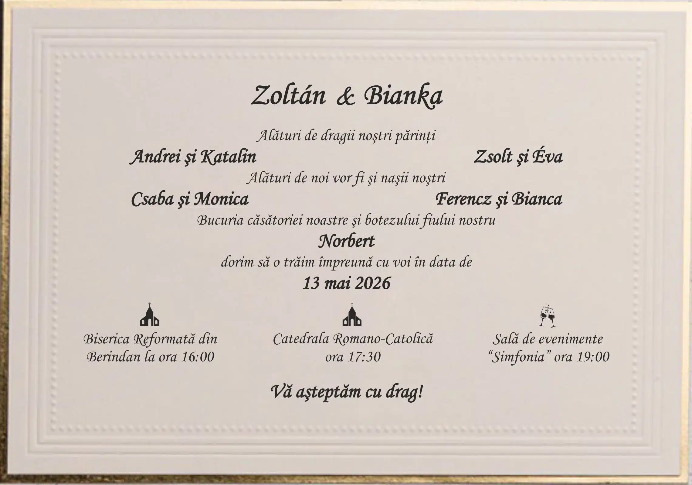 Foto Invitatie de Nunta cu motiv Elegant - Cod 9234 P