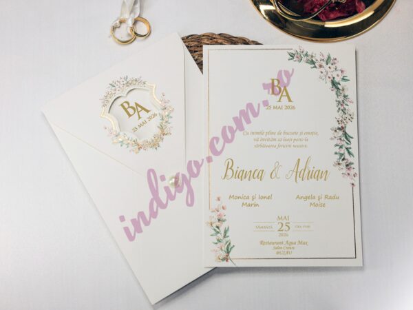 Invitatie de Nunta cu motiv Elegant – Cod 2402 P