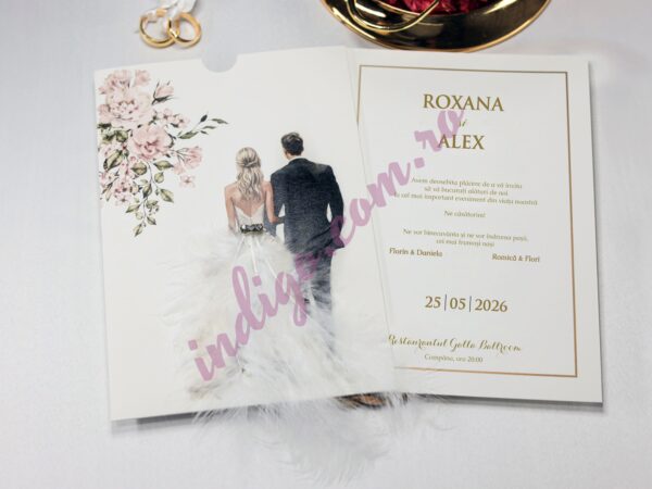 Invitatie de Nunta cu motiv Elegant – Cod 2403 P