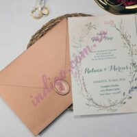 Invitatie de Nunta cu motiv Floral - cod 2404 P