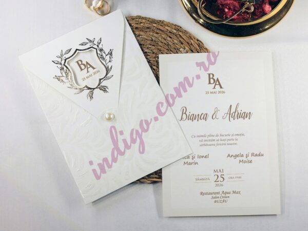 Invitatie de Nunta cu motiv Elegant – Cod 2406 P