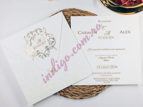 Invitatie de Nunta cu motiv Elegant – Cod 2417 P