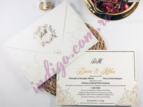 Invitatie de Nunta cu motiv Elegant – Cod 2428 P