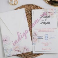 Invitatie de Nunta cu motiv Floral - cod 2475 P