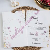 Invitatie de Nunta cu motiv Floral - cod 2491 P