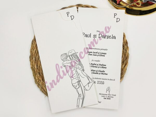 Invitatie de Nunta Romantica - cod 2497 P