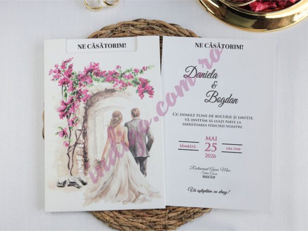 Invitatie de Nunta Romantica - cod 2502 P