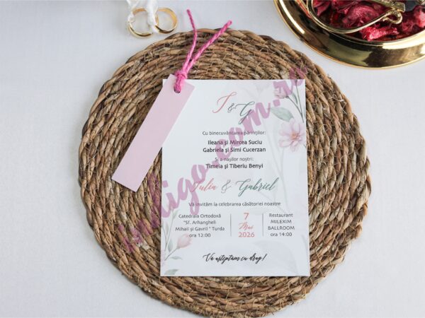 Invitatie de Nunta Florala - cod 2526 P