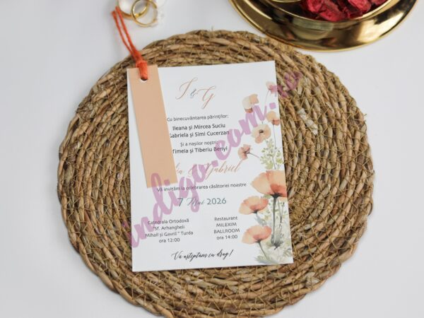 Invitatie de Nunta Florala - cod 2527 P