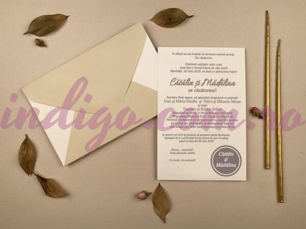 Invitatie de Nunta cu motiv Elegant – Cod 12256 P