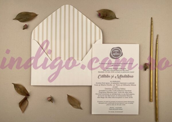 Invitatie de Nunta cu motiv Elegant – Cod 12257 P