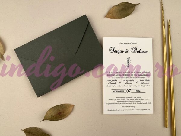 Invitatie de Nunta cu motiv Elegant – Cod 12258 P