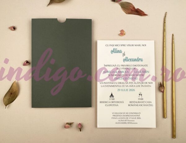 Invitatie de Nunta cu motiv Elegant – Cod 12260 P