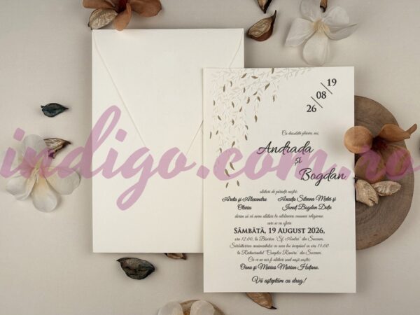 Invitatie de Nunta cu motiv Floral - cod 13315