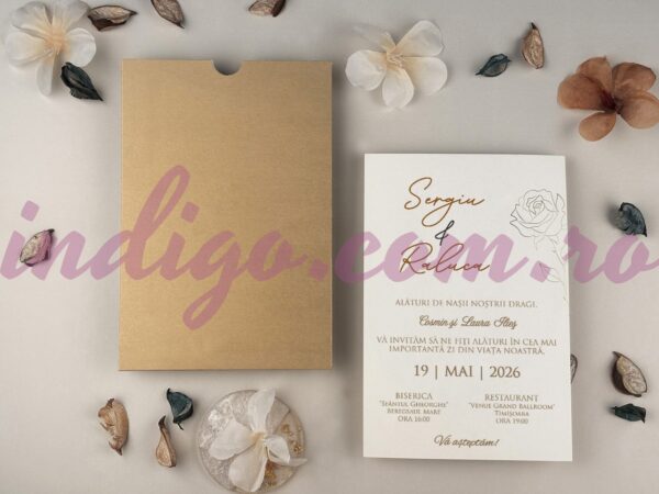 Invitatie de Nunta cu motiv Floral - cod 13325