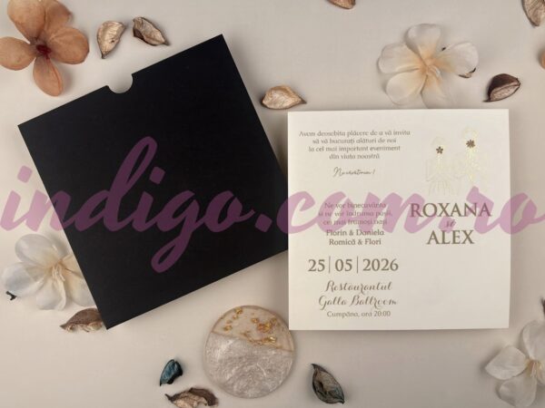 Invitatie de Nunta cu motiv Romantic - cod 13328