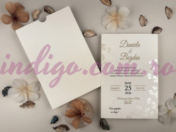 Invitatie de Nunta cu motiv Floral - cod 13329