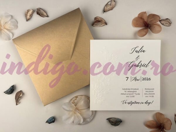 Invitatie de Nunta cu motiv Floral - cod 13330