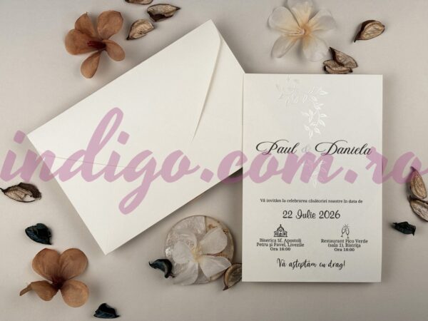 Invitatie de Nunta cu motiv Floral - cod 13335