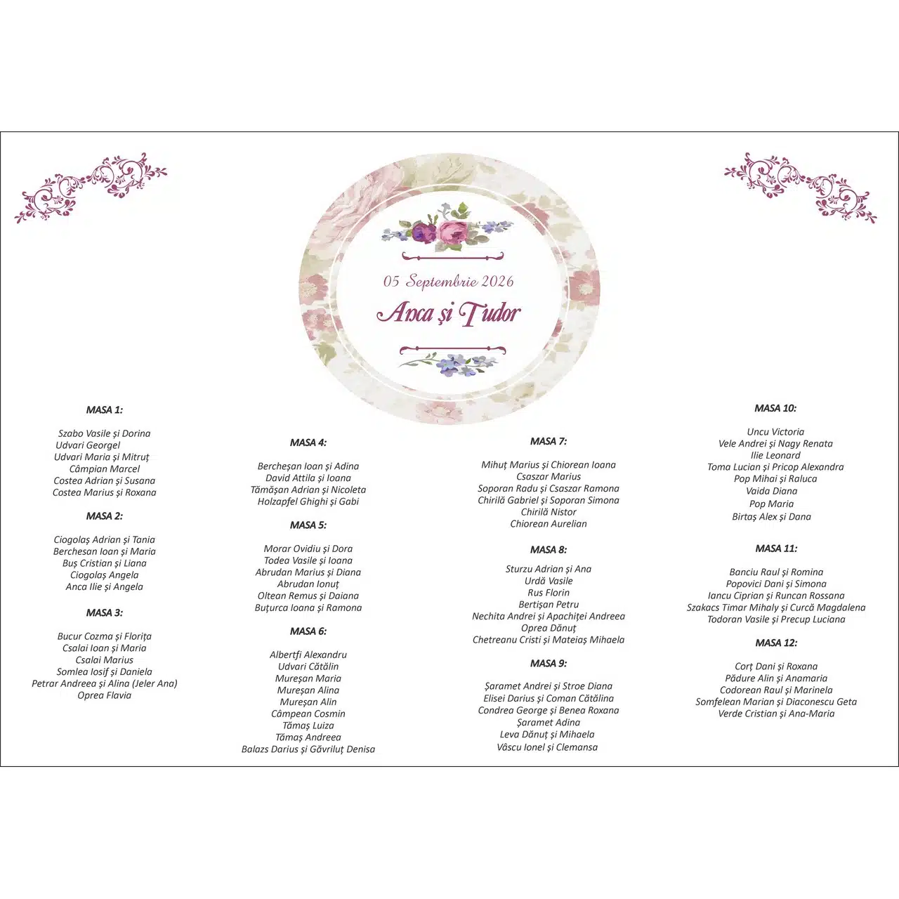 Lista invitati NUNTA 31