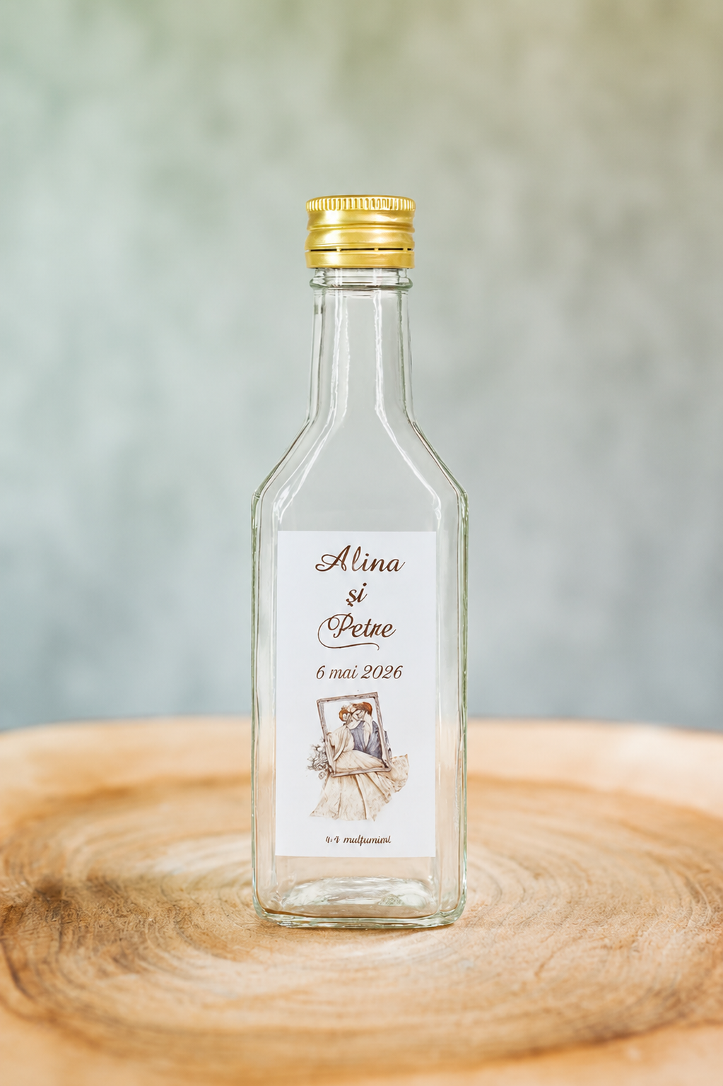 Luna 250 ml Foto Sticla marturie Nunta LUNA 250 ML